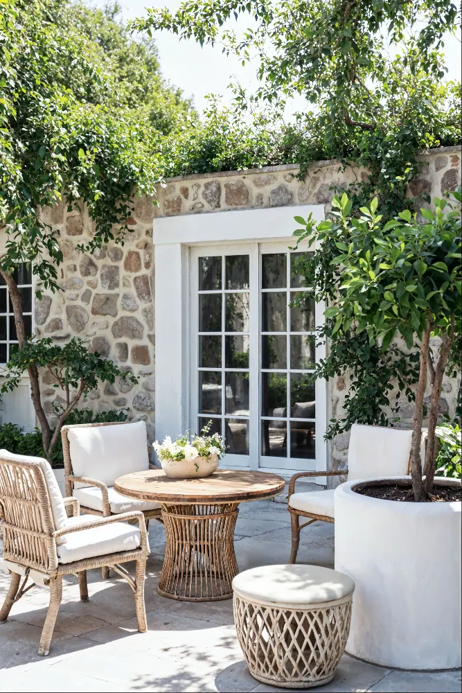 Salon de jardin sur terrasse extérieure